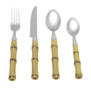 Loja Casa Canto - Faqueiro 24 peças - Faqueiro Bambu aço Inox 24pç Premium