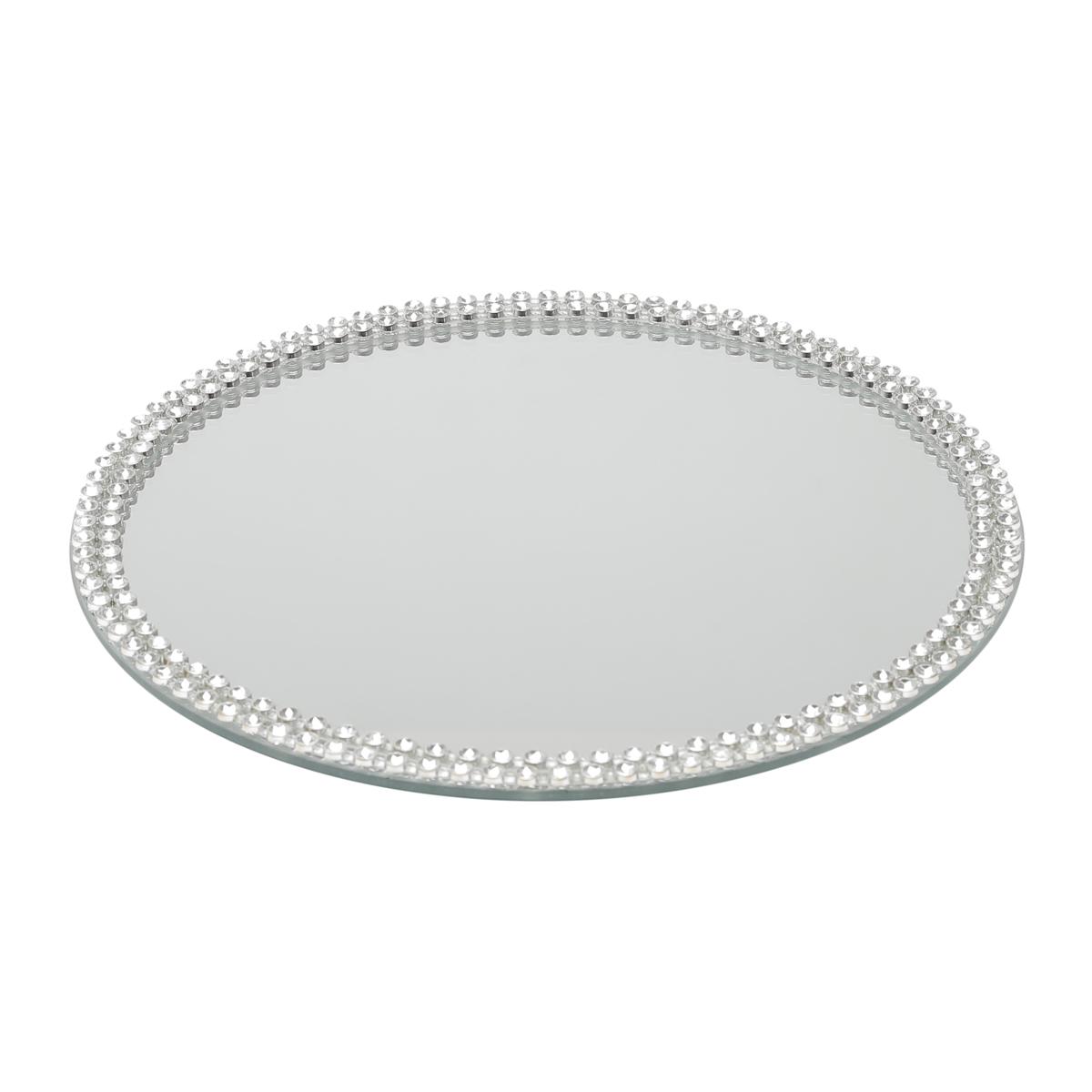 Loja Casa Canto - Bandeja de Madeira e Espelho - Bandeja Redonda Espelho 30cm Prestige Rojemac
