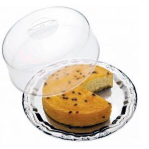 Loja Casa Canto - Prato para Bolo - Prato para Bolo aço Inox com Tampa acrilico diâmetro 31cm – Viel