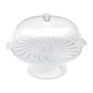 Loja Casa Canto - Prato para Bolo - Prato para Bolo com Pé Tampa acrílico alt.0.25 diâmetro 0, 28cm – Lyor