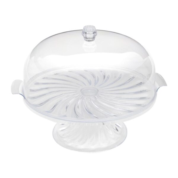 Loja Casa Canto - Prato para Bolo - Prato para Bolo com Pé Tampa acrílico alt.0.25 diâmetro 0, 28cm – Lyor