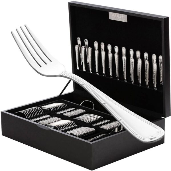 Loja Casa Canto - Faqueiro 130 peças - Faqueiro Croisé aço Inox com Estojo Madeira 130pç Wolff