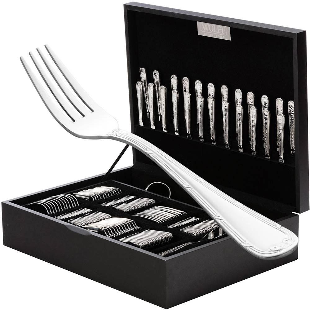 Loja Casa Canto - Faqueiro 130 peças - Faqueiro Croisé aço Inox com Estojo Madeira 130pç Wolff