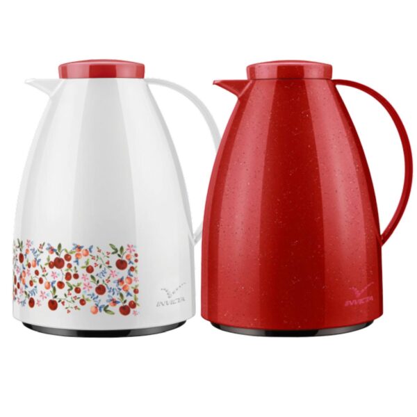 Loja Casa Canto - Garrafas Térmicas - Bule Viena Vermelho Decorado 0, 75L cada 2un Invicta