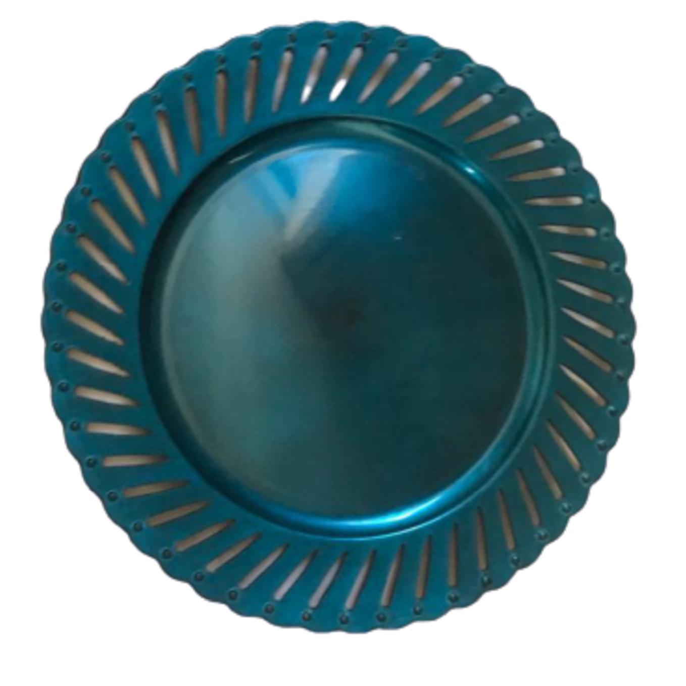 Loja Casa Canto - Sousplat - Sousplat azul Petroleo Polipropileno 33cm 6un Casa Design