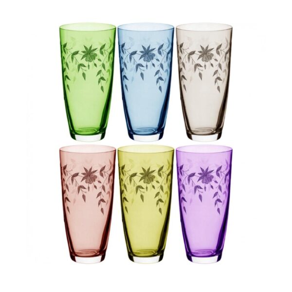 Loja Casa Canto - Copos Lapidados - Jogo Copos Long Drink Wisky Cristal Multicolorido Bohemia