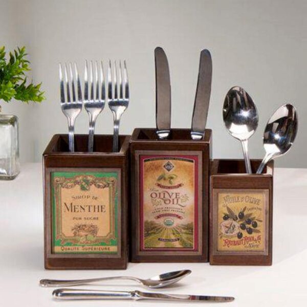 Loja Casa Canto - Porta Talheres - Porta Talheres Olivá 30x10x17cm Limoeiro