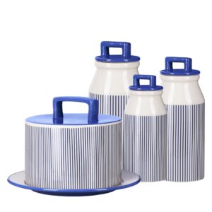 Loja Casa Canto - Potes e Baleiros - Jogo Potes Prato para Bolo Ceramica 4pç Ethnix