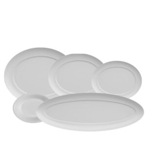 Travessas Rasas para Servir Versa Porcelana Branca 5un Germer