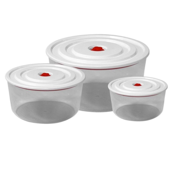 Loja Casa Canto - Potes e Baleiros - Jogo Potes á Vácuo acrílico com 3L, 1,65L e850ml Mimo Style