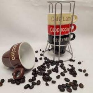 Xícaras para Chá e Café Porcelana Colorida Names com Suporte Bon Gourmet