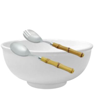 Saladeira Porcelana Branca com Talheres 23,5x10cm com 2litros Hauscraft