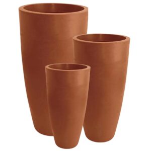 Vaso para Planta Polietileno Terracota 3un 70,50 e 30cm  Vietnamita