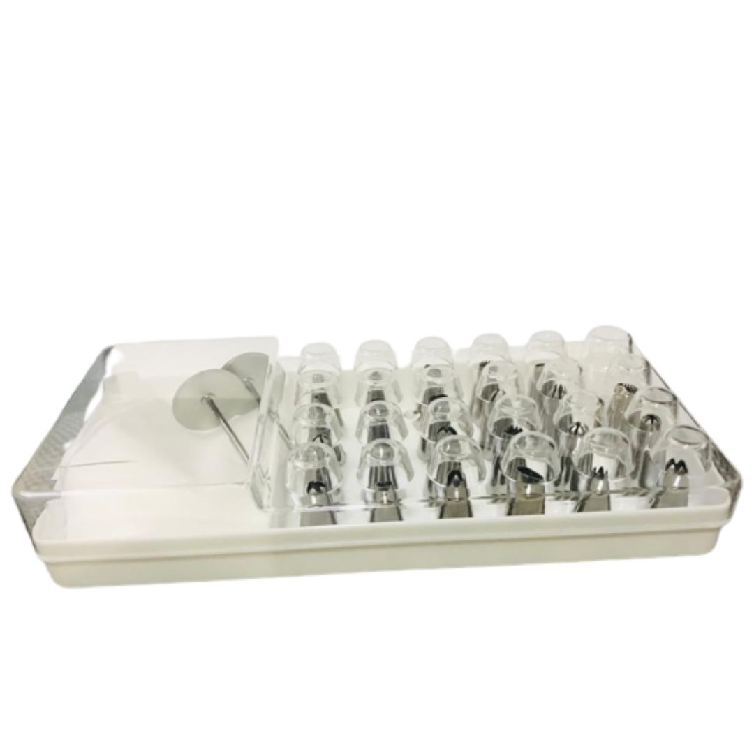 Decoração para Bolo 23 Bicos de Inox e 2 Sacos Decorador