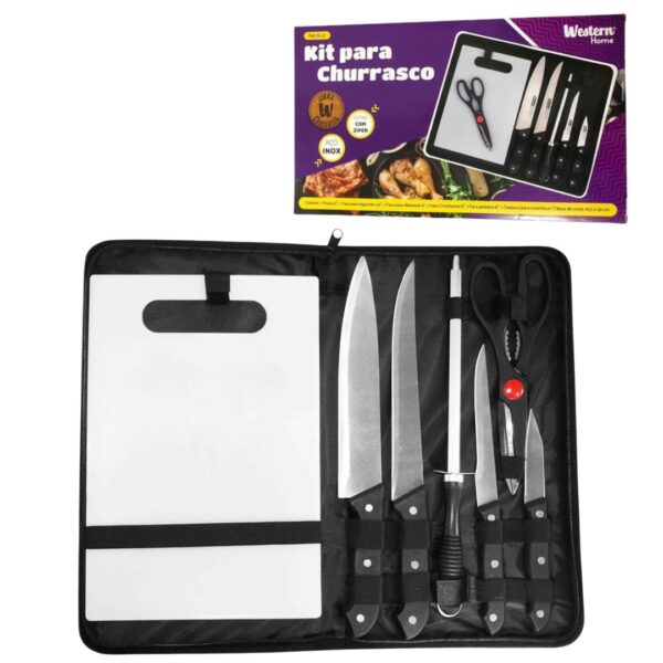 Jogo para Churrasco com Estojo Profissional 7pç Western