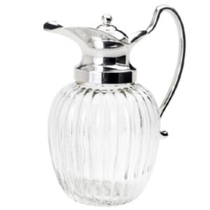 Jarra Vidro 1,5L com Tampa Zamac Jidá Silver Plated