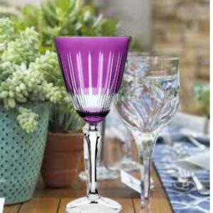Taça Cristal Lapidada Agua Vinho Violeta 250ml Bohemia