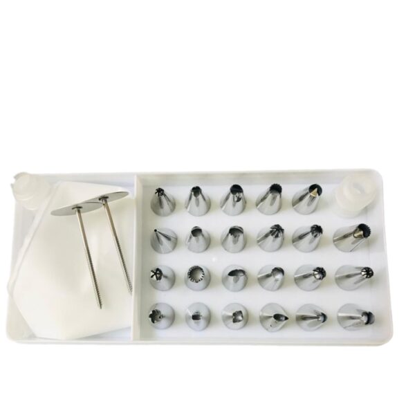 Decoração para Bolo 23 Bicos de Inox e 2 Sacos Decorador