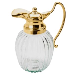 Jarra Vidro 1,5L com Tampa Zamac Jidá Dourada Lyor