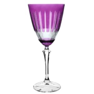 Taça Cristal Lapidada Agua Vinho Violeta 250ml Bohemia