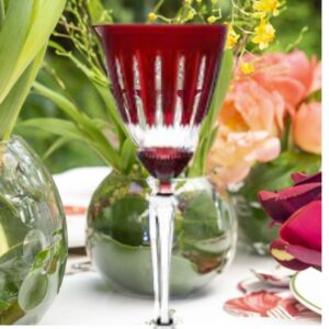 Taça Cristal Lapidada Agua Vinho Vermelha 250ml Bohemia