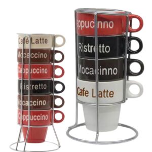 Xícaras para Chá e Café Porcelana Colorida Names com Suporte Bon Gourmet