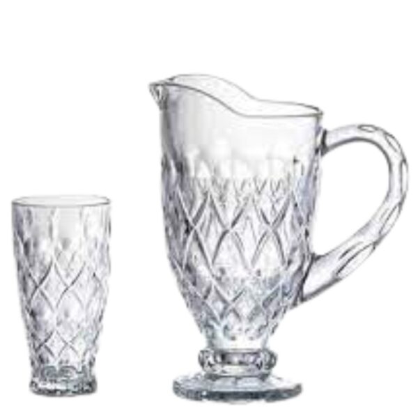 Jogo de Jarra 1l + 6 Copos 304ml Flow 7pç Studio Crystal