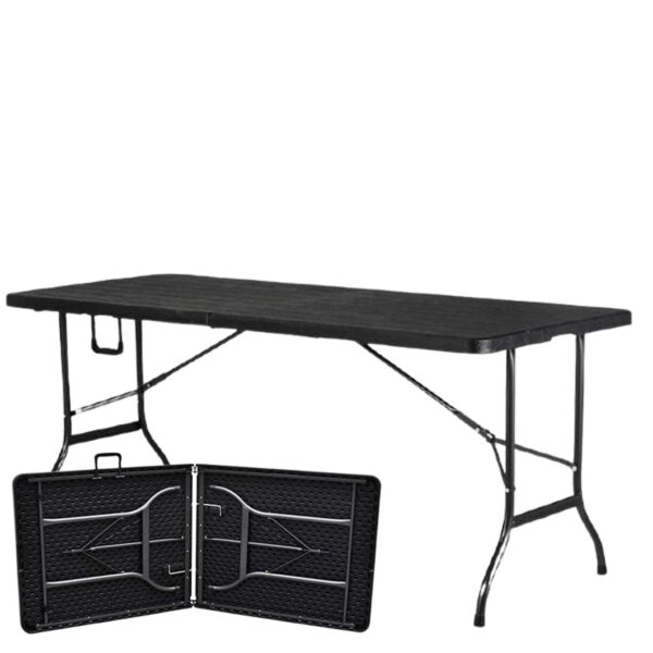 Mesa Portátil Dobrável 1.80x76,2mts Polietileno Preta Maxchief