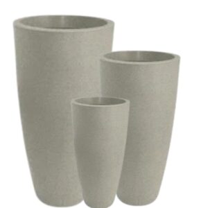 Vaso para Planta Polietileno Branco Mármore 3un 70,50 e 30cm  Vietnamita