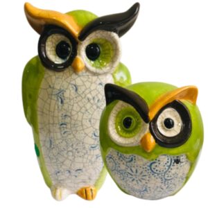 Enfeite Coruja Cerâmica 25cm e 15cm altura 2un  Haus Concepts