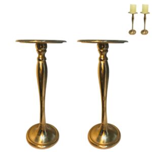 Castiçal Dourado Resina 29x12cm 2un  Haus Concepts