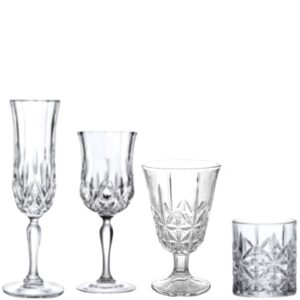 Jogo Taças e Copos Lapidadas Transparente Lille 24un Oxford