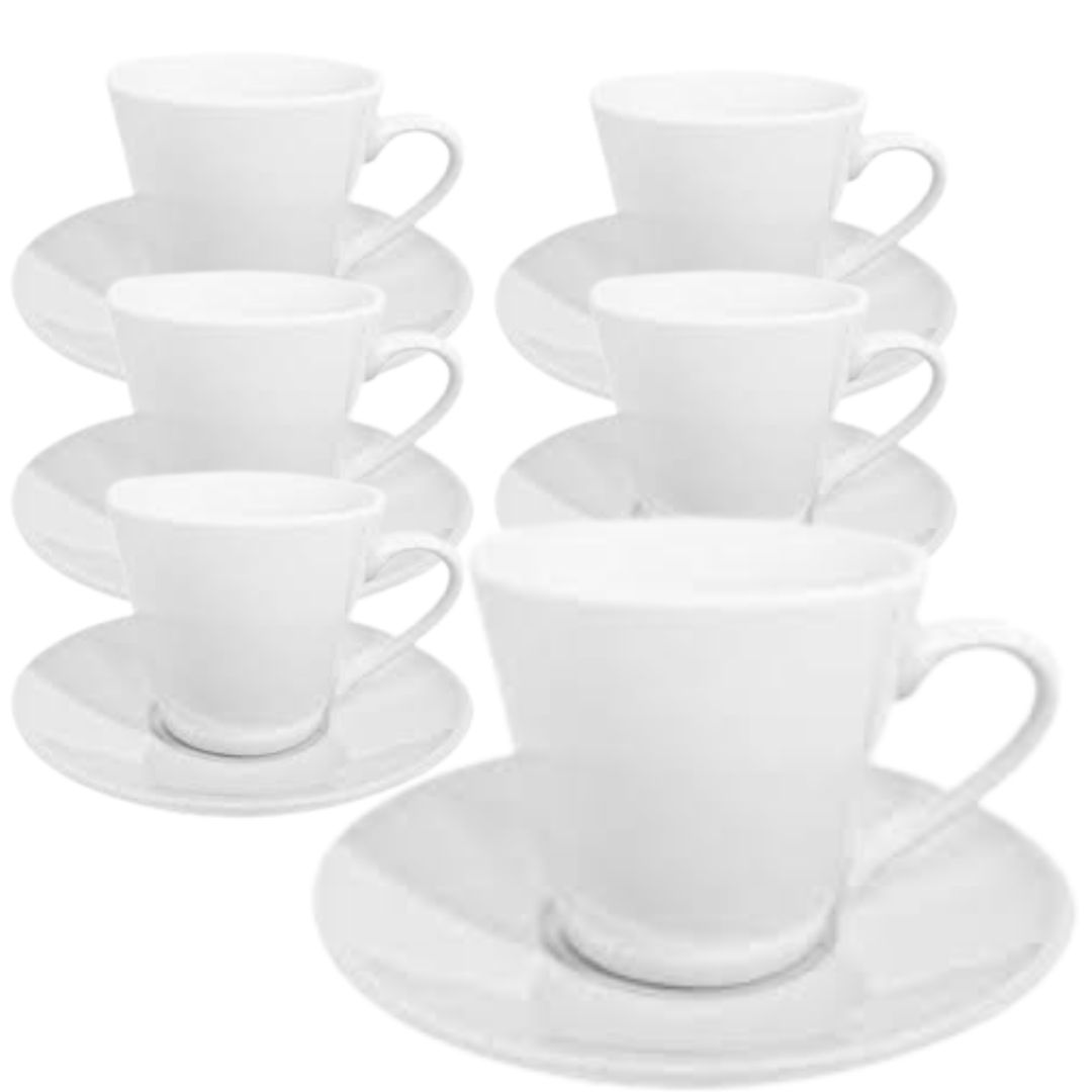 Jogo Xícaras para Cafe Porcelana Branca Kook 80ml 6un Rio de Ouro - Image 2