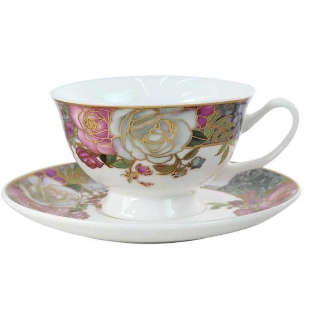Jogo Xícaras para Chá Porcelana Bloom 200ml 6un Rocie