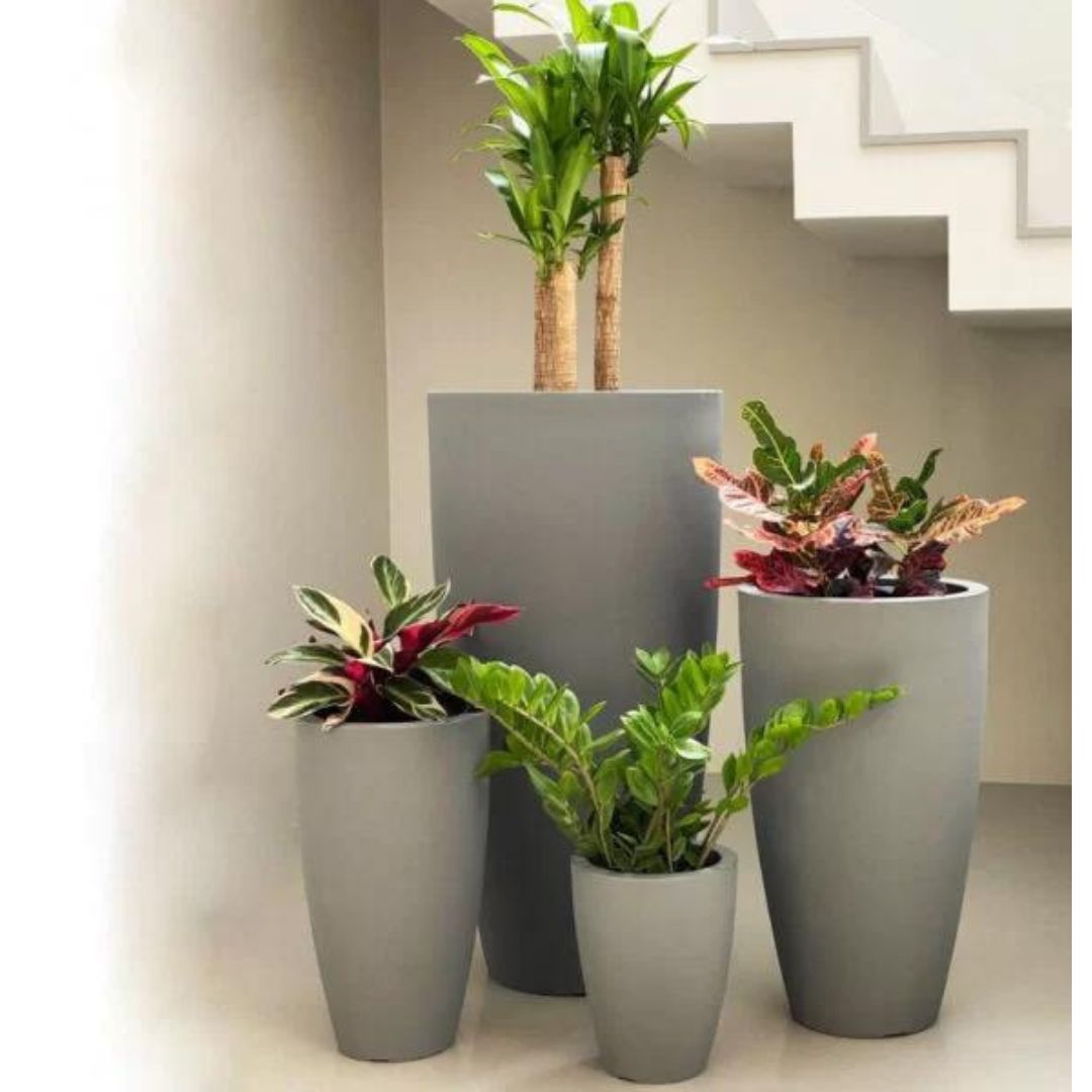 Vasos para Plantas Artificiais Plásticos 70cm*32cm Cinza Claro Vietnamita - Image 2