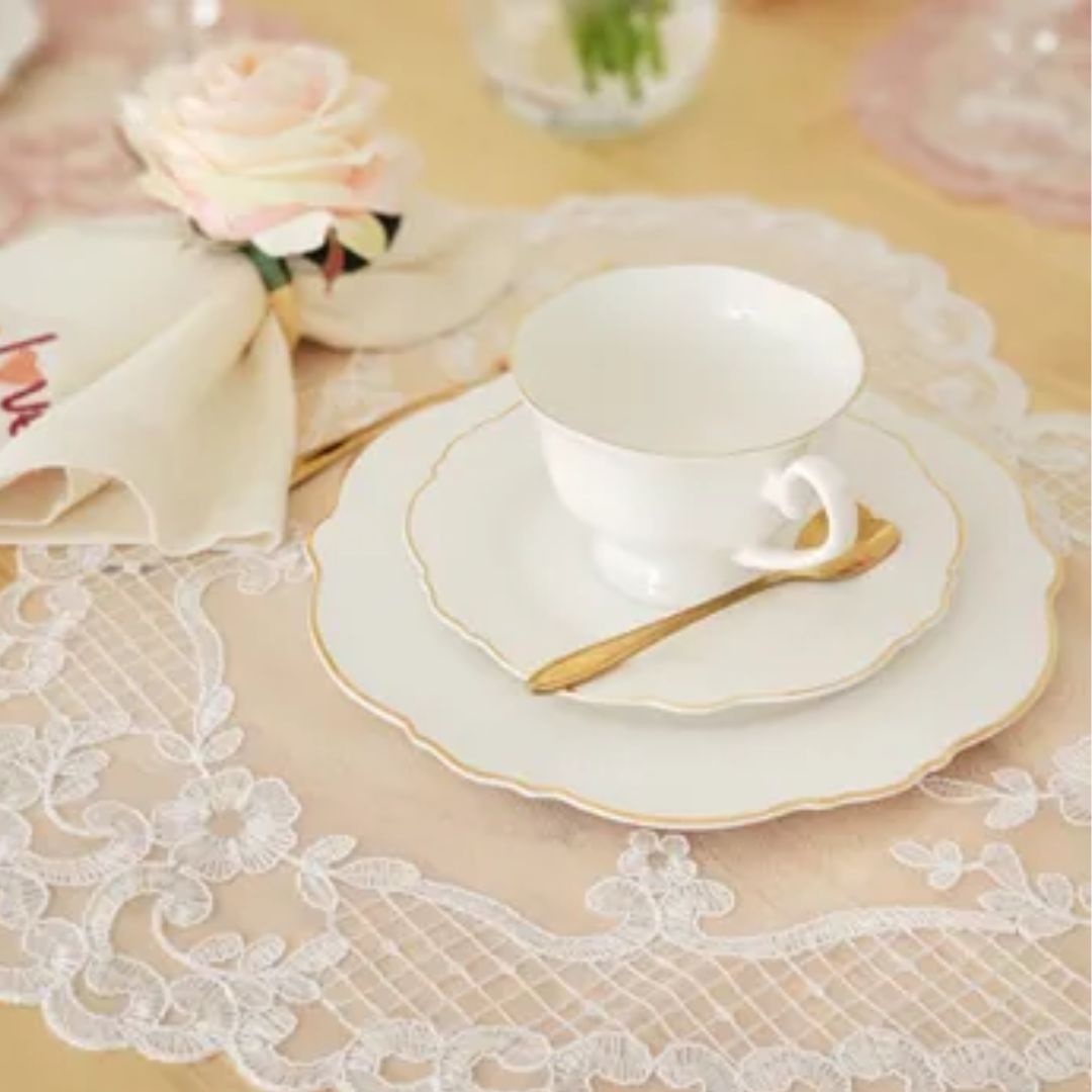 Jogo Xícaras para Chá Maldivas Branca Filete Dourado 180ml 6un Porcelana Wolff - Image 3