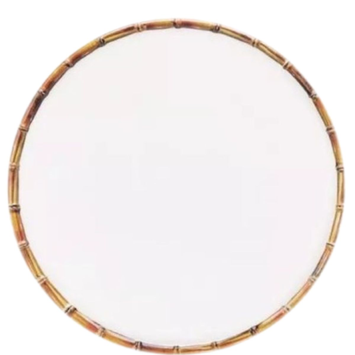 Sousplat Branco Melamina Borda Bambu 33cm 6un Wolff