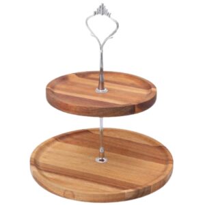Prato para Bolo e Doces 2 Andares Acácia Madeira Mimo Style