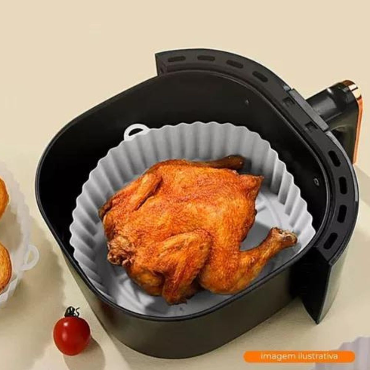 Forma e Tapete Silicone Air Fryer Cinza 2pç Lyor - Image 5