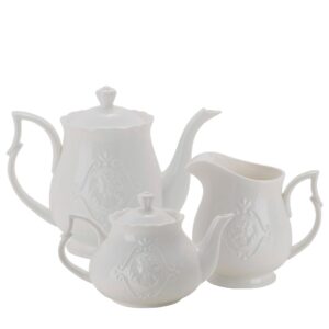 Jogo para Chá e Cafe 3 peças Porcelana Super White Queen Lyor