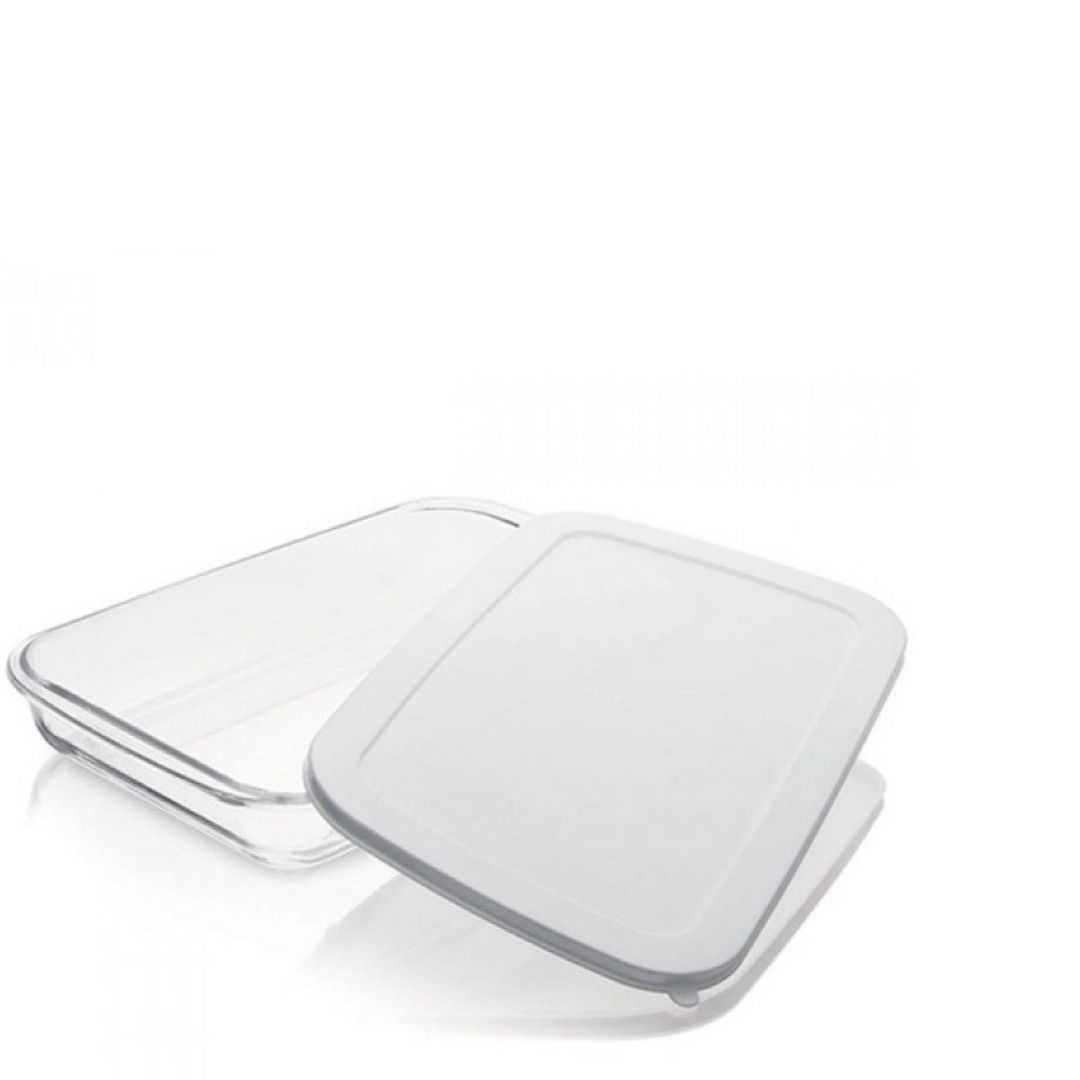 Travessa com Tampa Retangular em Vidro 3L 39x24cm Hercules - Image 2