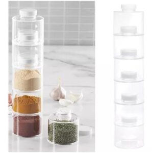 Porta Tempero de Acrilico Empilháveis 6un 180ml cada Lyor