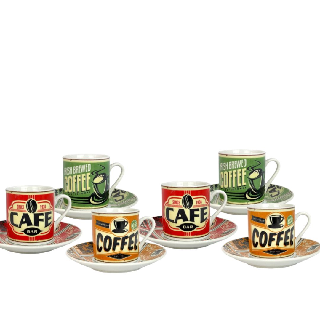 Jogo Xícaras para Cafe Diner Mood Coffee 80ml Porcelana - Image 2