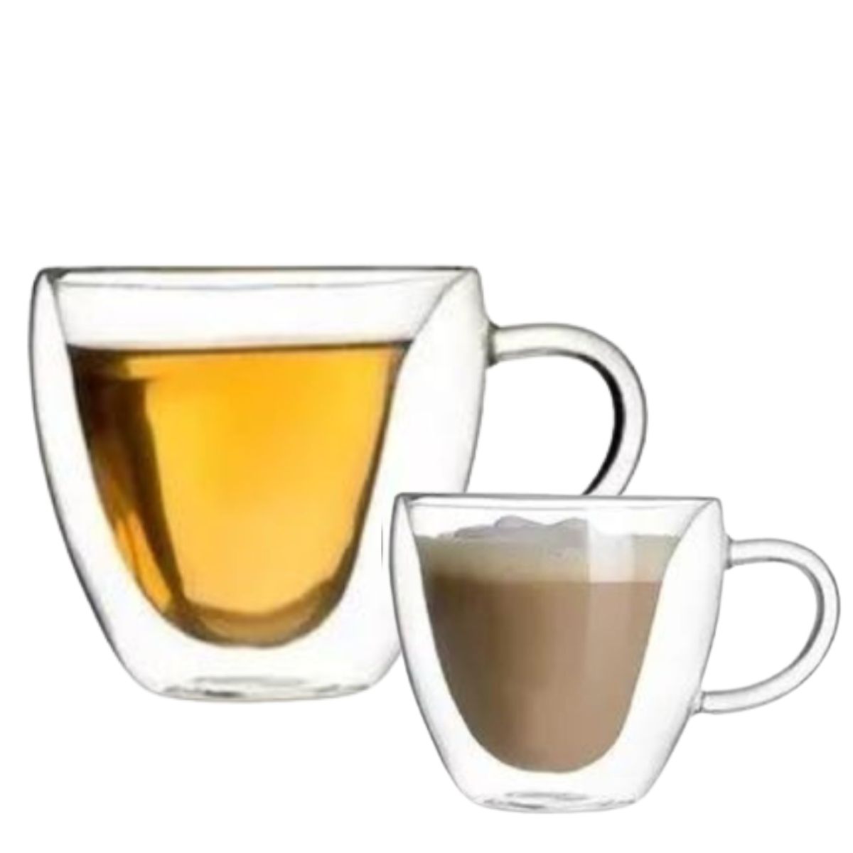 Xícara para Chá Dupla Formato Coração de Vidro 250ml 2un Mimo Style - Image 4