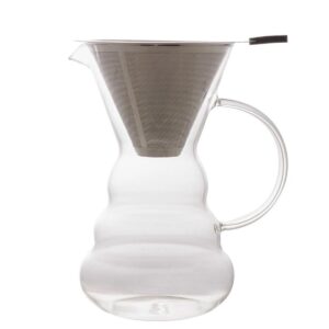 Cafeteira Vidro Resistente à Calor com Filtro em Inox 500ml Lyor