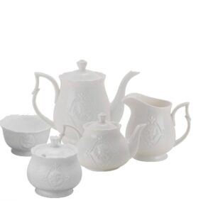 Jogo para Cha Café 5pç Porcelana Super White Queen Lyor