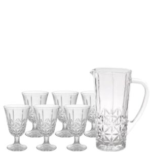 Jogo de Jarra e Taças Lapidadas Stella 7un Bon Gourmet