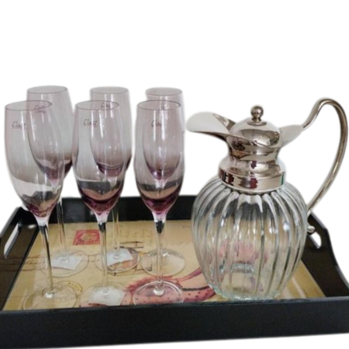 Jogo de Taças para Champanhe Vidro Lilás Rosé 200ml Class Home - Image 3