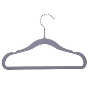 Cabides de Veludo Ultra Fino Cinza 20un  41x22cm Lyor