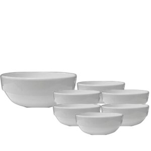 Saladeira e Bowls Melamina Branca White 7pç Bestfer
